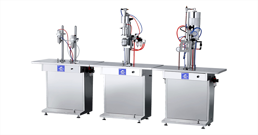 半自动气雾罐灌装三合一